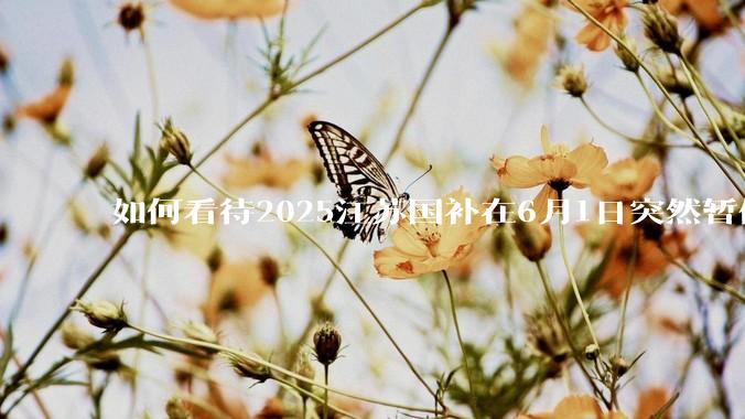 如何看待2025江苏国补在6月1日突然暂停下线？